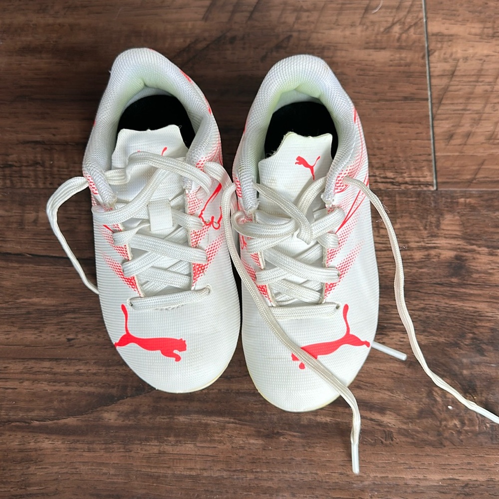 Girls puma soccer cleats. Worn one season. In great condition, just too small!